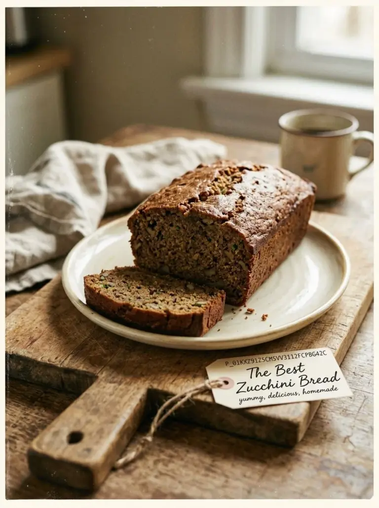 Delicious homemade zucchini bread sliced and ready to eat