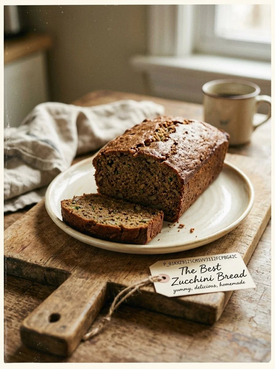 Delicious homemade zucchini bread sliced and ready to eat