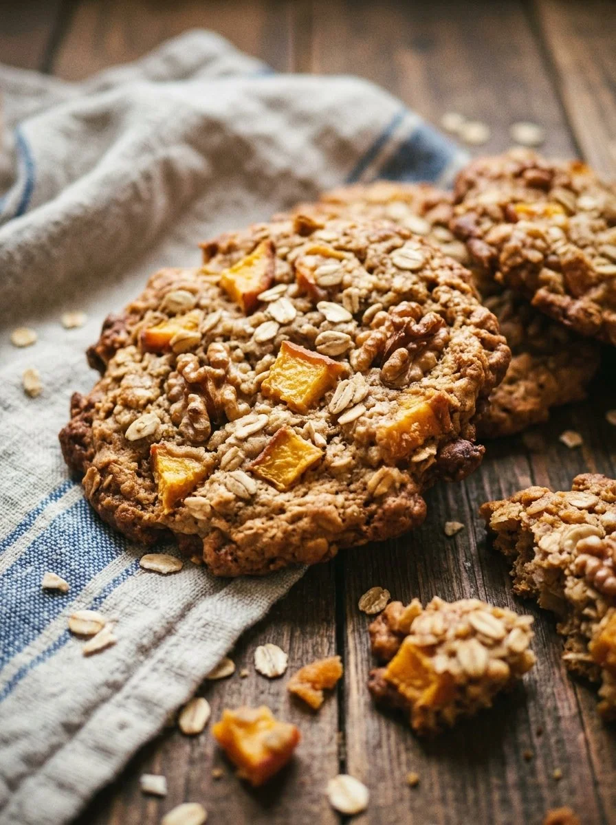 Wholesome Peach Oatmeal Breakfast Cookies